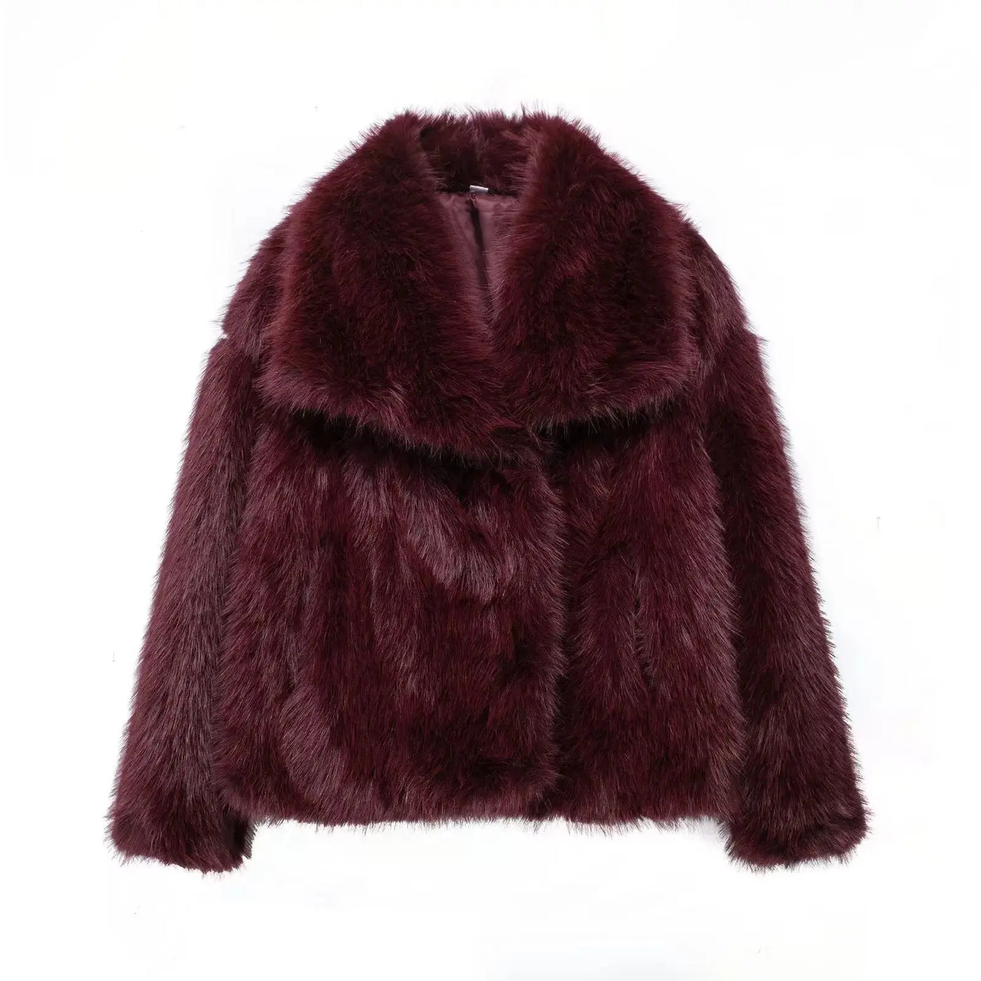 Chic Lapel Faux Fur Coat – Soft, Fluffy & Stylish Vichelar